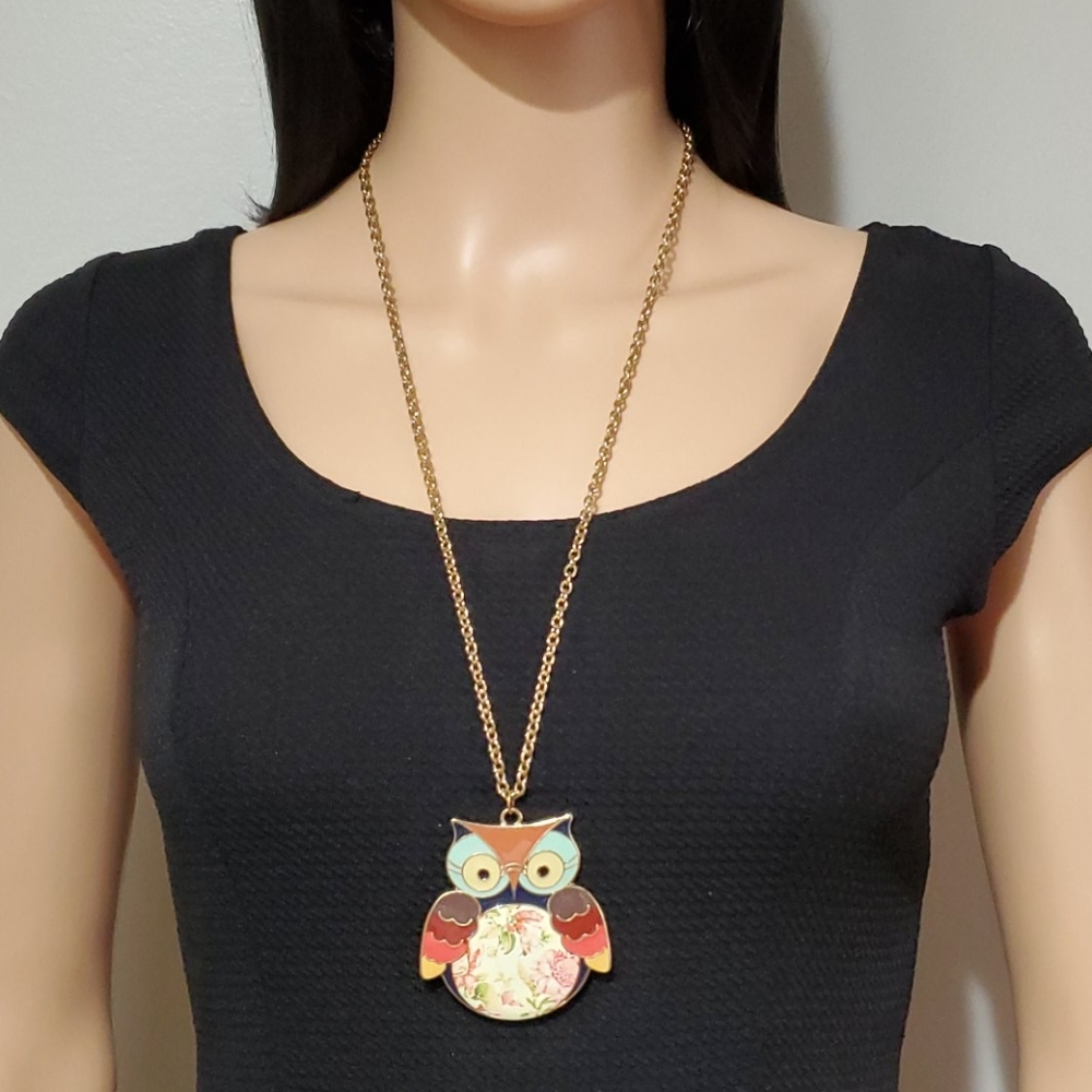 💖HP💖 ZAD Colorful Owl Necklace - Picture 5 of 9